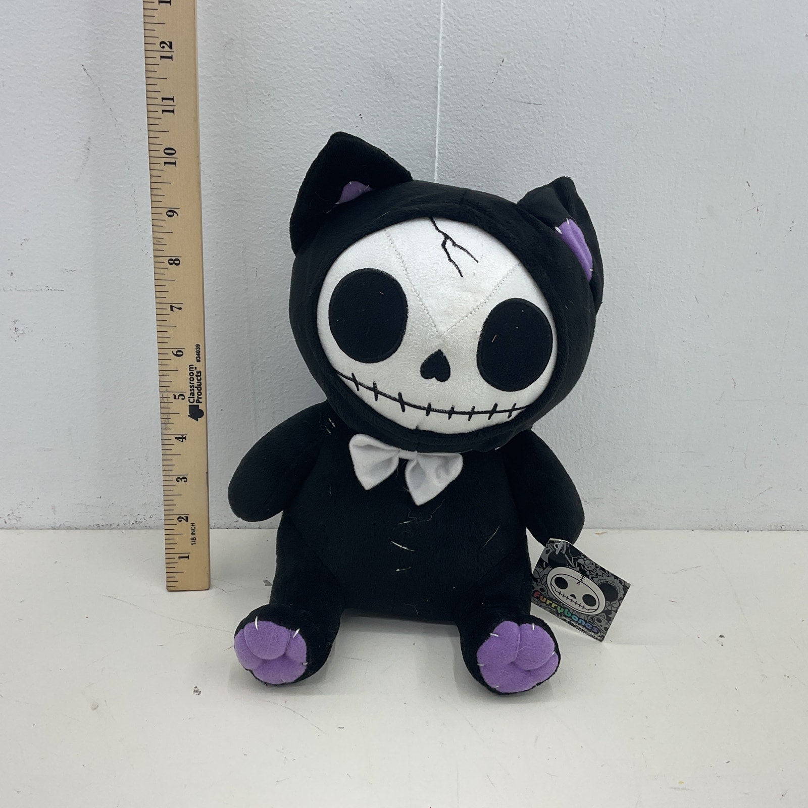 2 Preowned FurryBones Creepy Cute Skeleton Plush Halloween Voodoo Kitten Bunny - Warehouse Toys