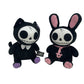 2 Preowned FurryBones Creepy Cute Skeleton Plush Halloween Voodoo Kitten Bunny - Warehouse Toys