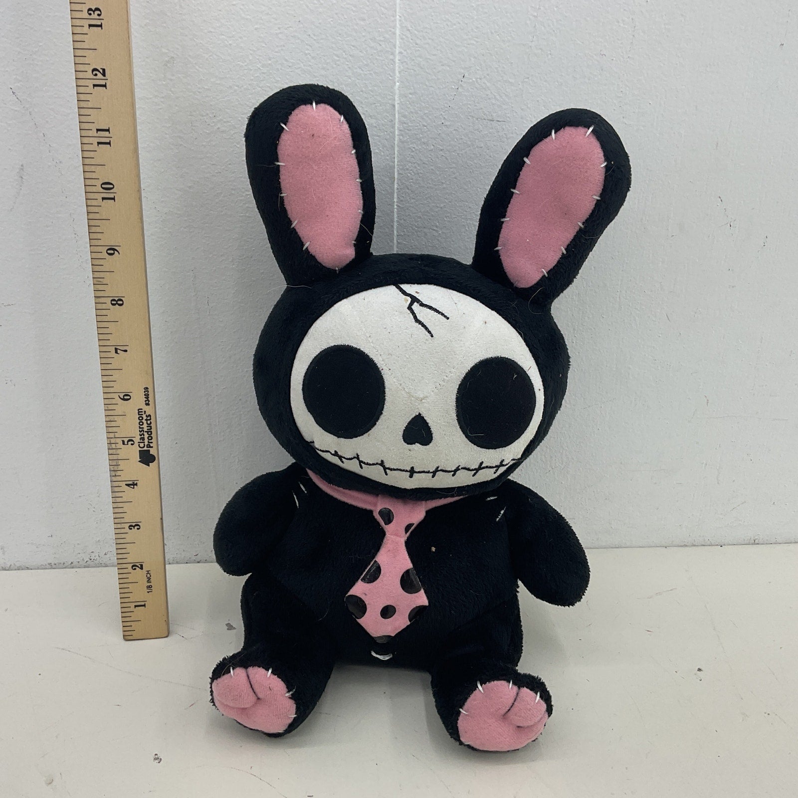 2 Preowned FurryBones Creepy Cute Skeleton Plush Halloween Voodoo Kitten Bunny - Warehouse Toys