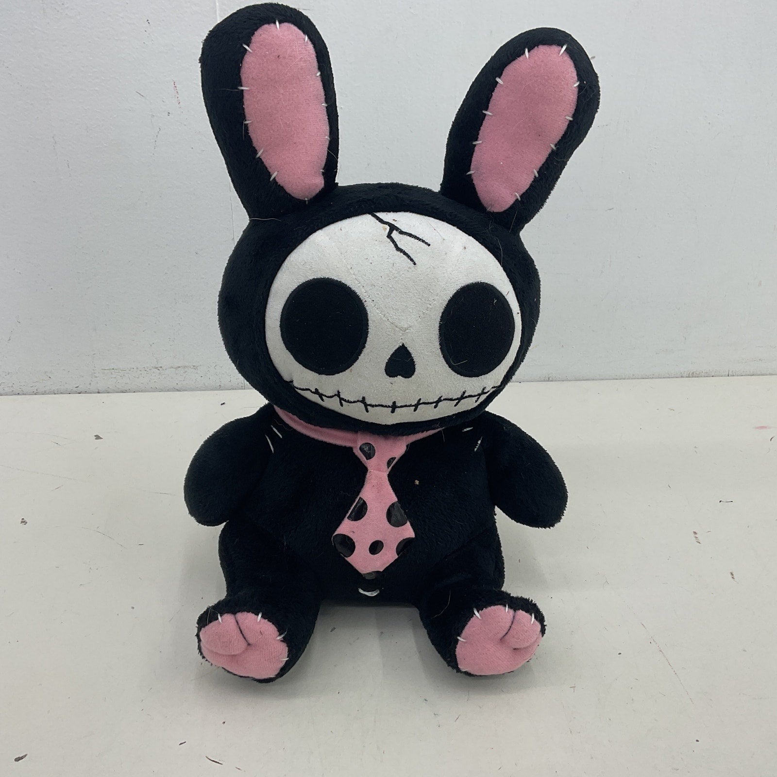 2 Preowned FurryBones Creepy Cute Skeleton Plush Halloween Voodoo Kitten Bunny - Warehouse Toys