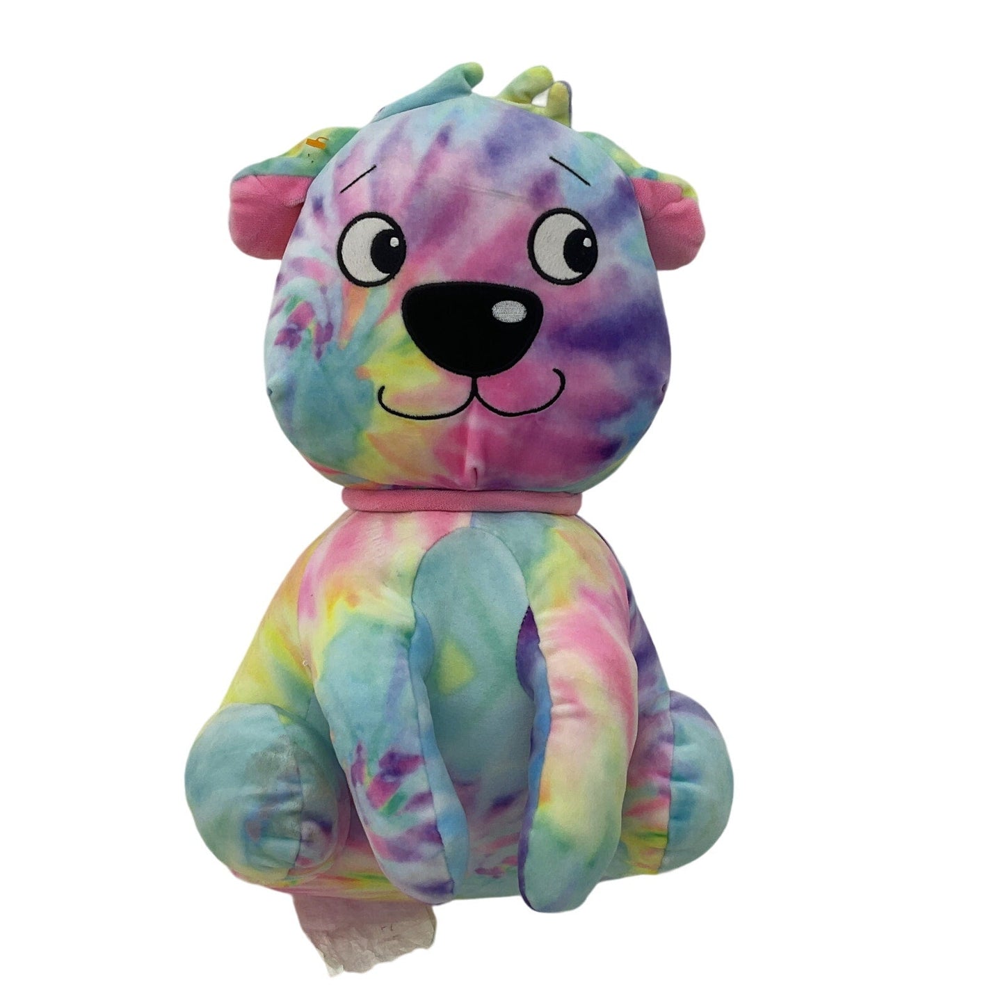 2 Scoops Cute Large Rainbow Swirl Cuddly Puppy Dog Plush - Warehouse Toys