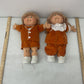 2 Vintage Cabbage Patch Kids Boy And Girl Orange Clothes & Beige Hair Preowned - Warehouse Toys