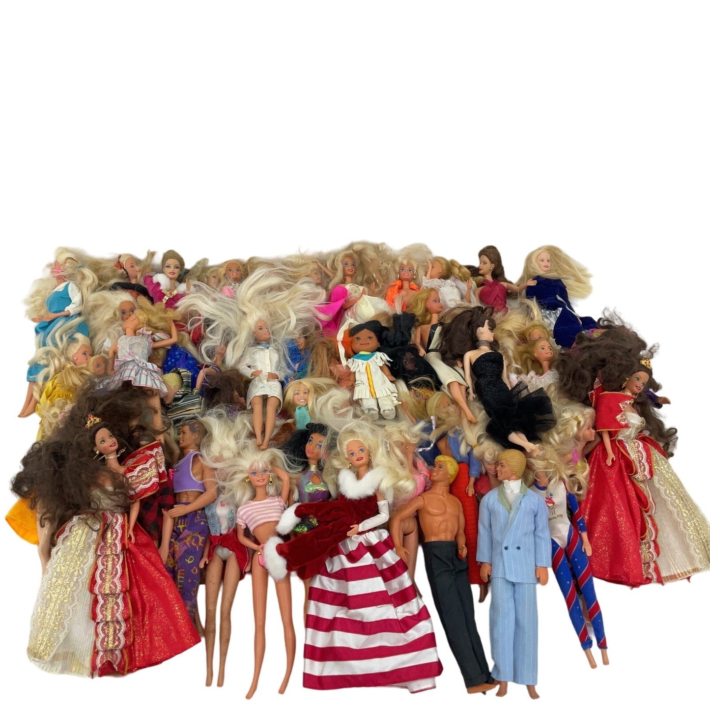 20 lbs LOT Loose Preowned Vintage & Modern Mattel Barbie & Others Fashion Dolls - Warehouse Toys