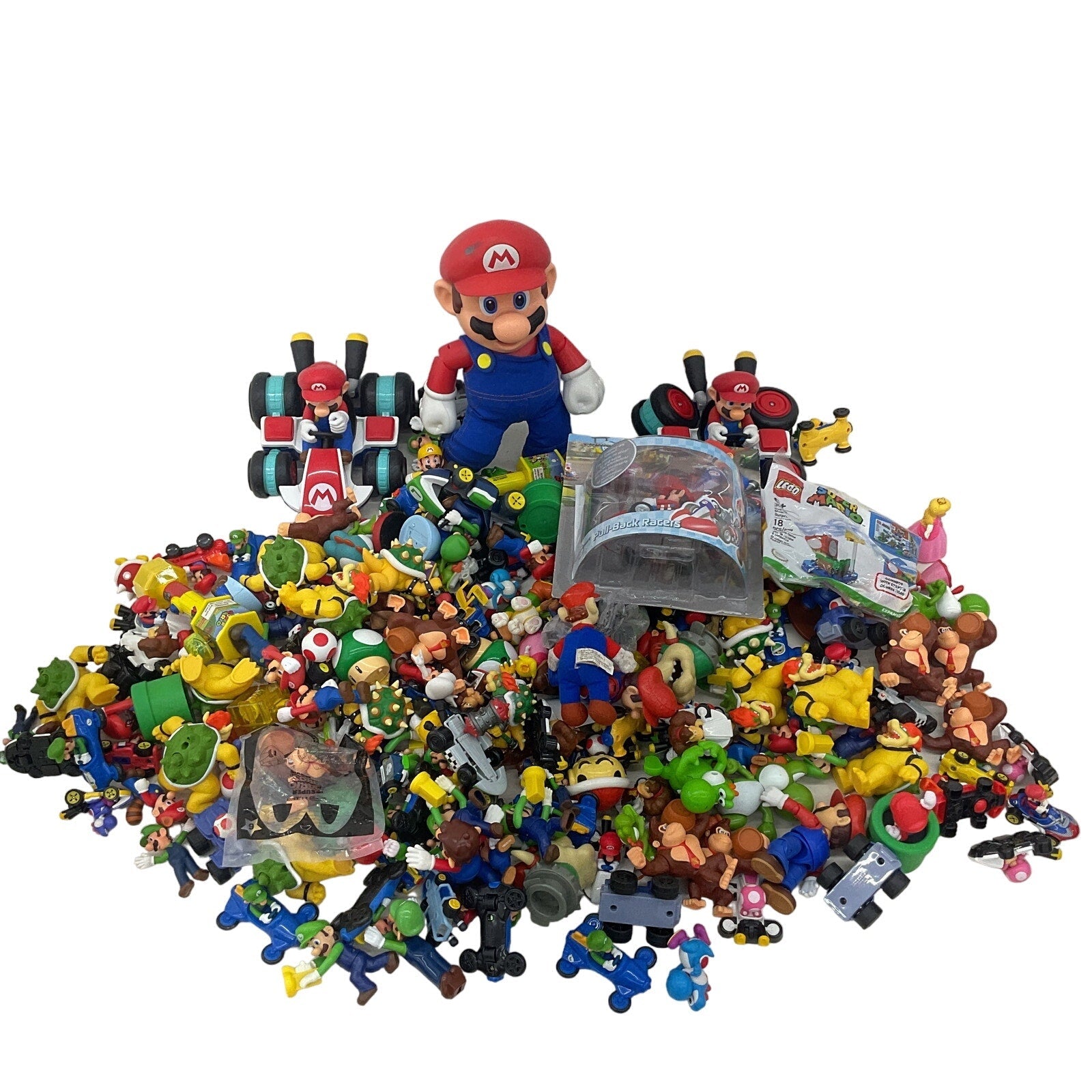 20 lbs Preowned Super Mario Kart Action Figures Vehicles Toys Accessories LOT - Warehouse Toys