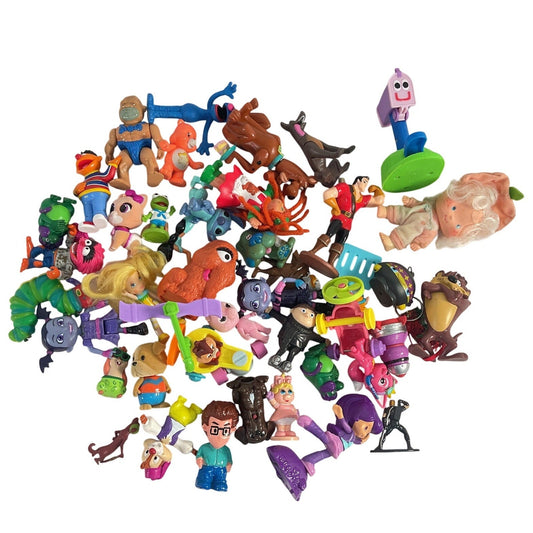 2lb Mixed Assorted Lot Plastic Toy Figures Disney Muppets Looney Tunes Preowned - Warehouse Toys
