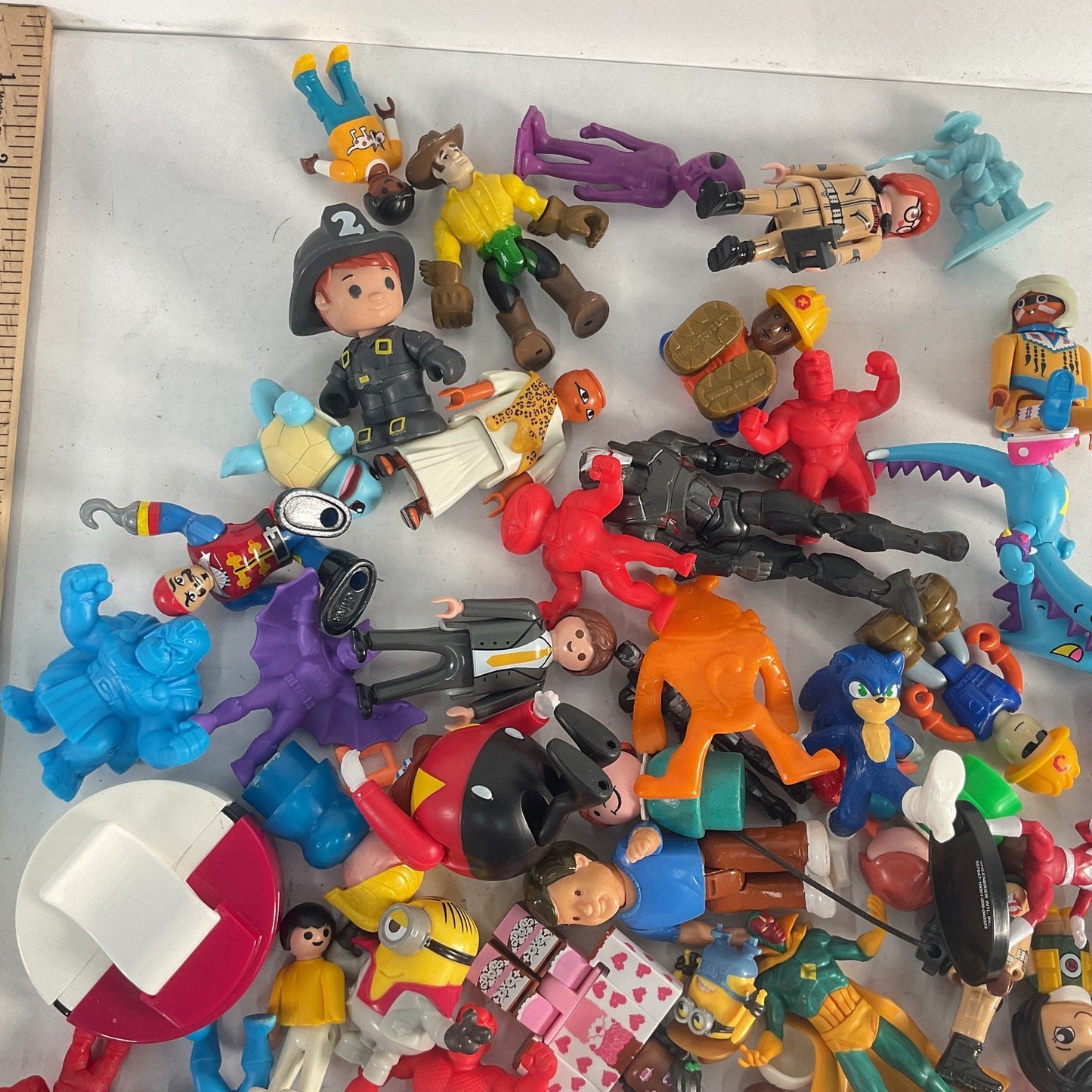 2lb Mixed Lot of Assorted Figure Toys PLAYMOBIL Pokemon Sonic Mattel MUSCLE Men - Warehouse Toys