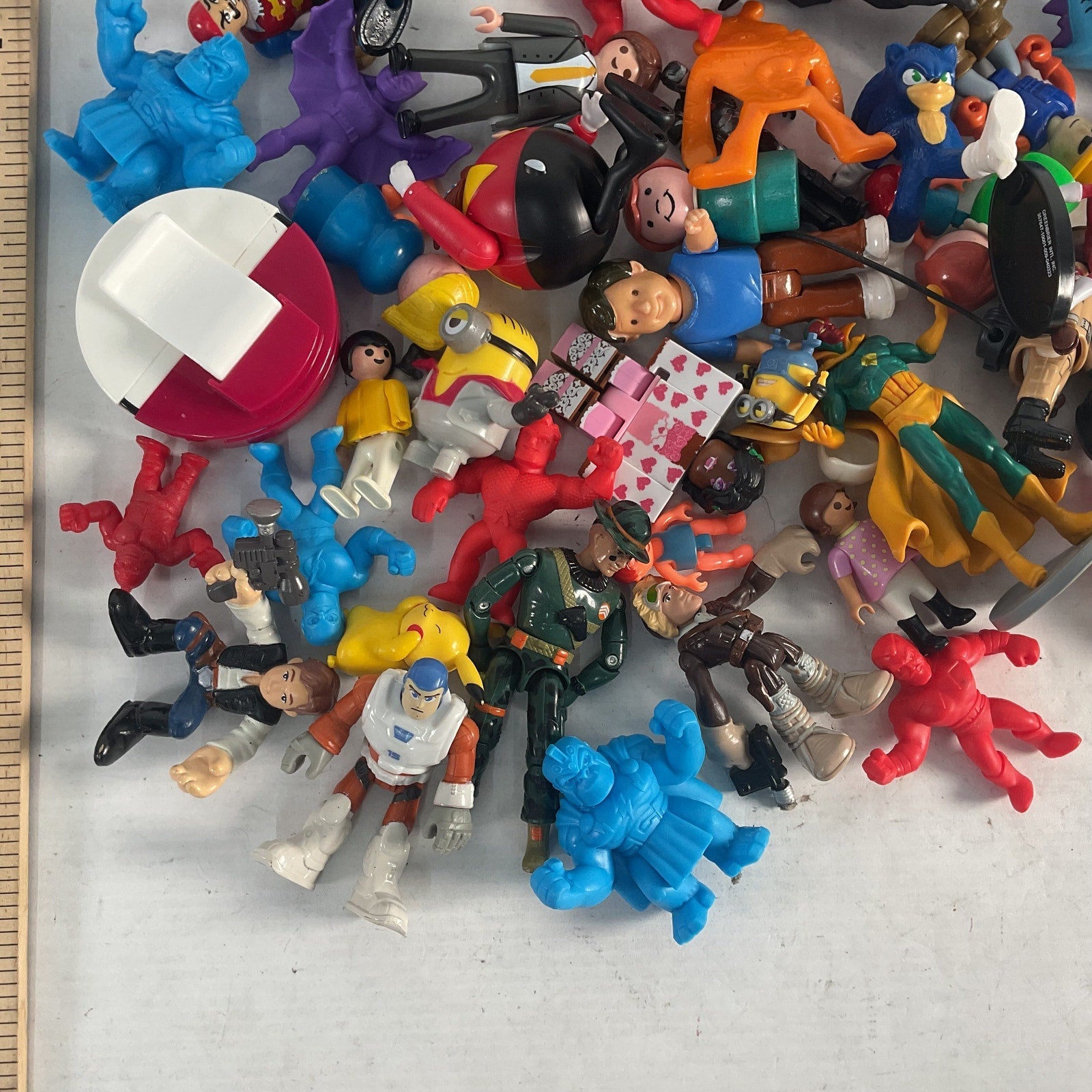 2lb Mixed Lot of Assorted Figure Toys PLAYMOBIL Pokemon Sonic Mattel MUSCLE Men - Warehouse Toys