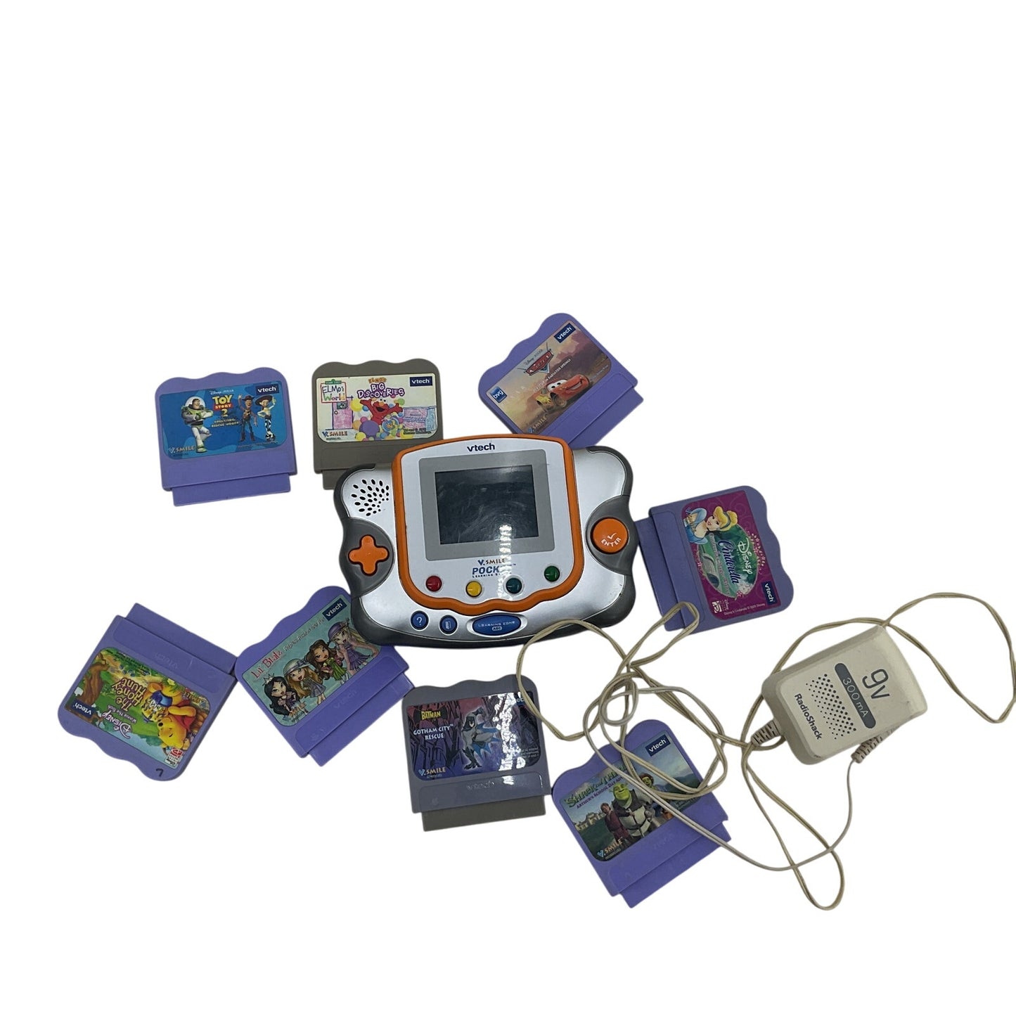 V-Tech V-Smile Pocket Handheld Learning System for Children w/ Games UNTESTED