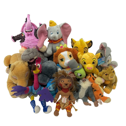 Disney Character Mixed Preowned LOT 12 lbs Plush Dolls Toys Lion King Dumbo