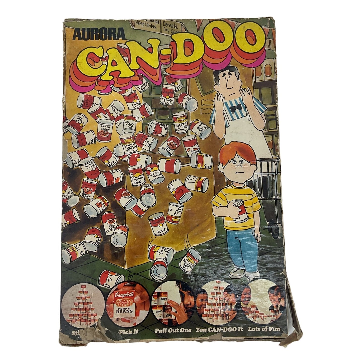 Aurora Vintage Board Game Can-Doo Campbell's Soup Cans Preowned Toy 1970s