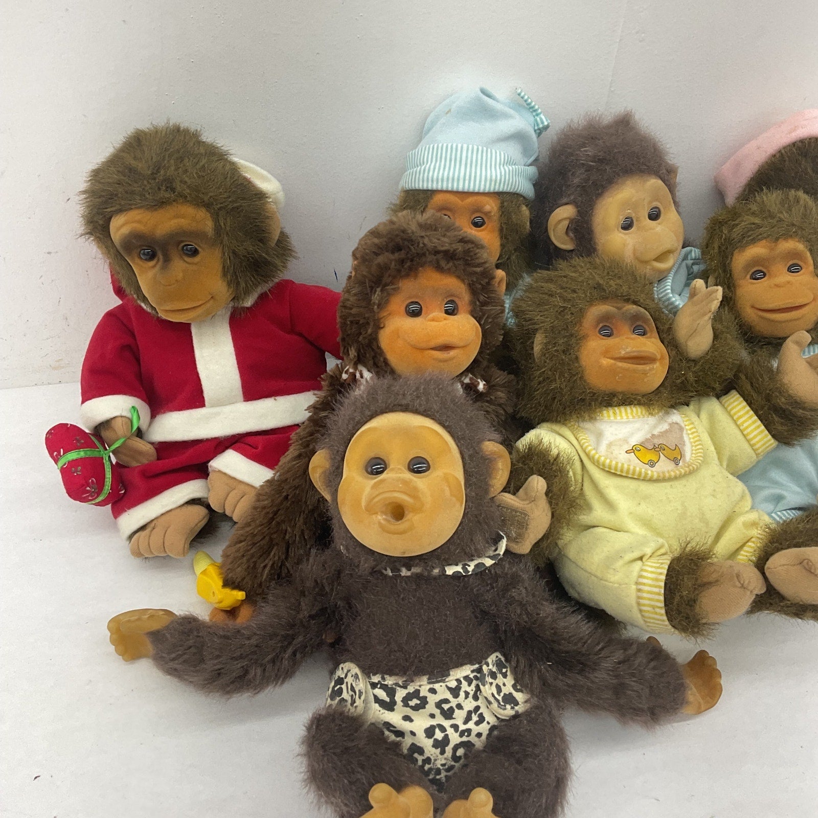 5lb Hosung Little Monkey Lost & Others Flocked Face Monkey Chimp Plush Dolls LOT - Warehouse Toys