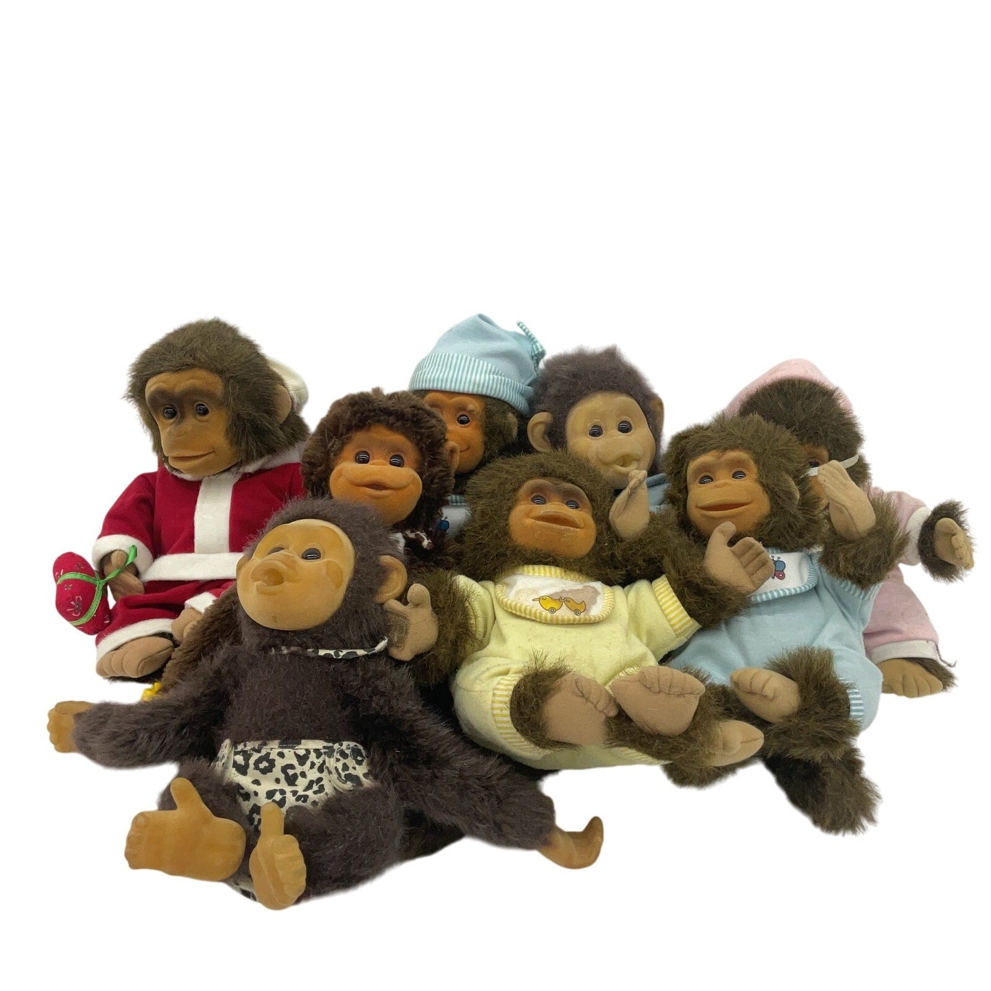 5lb Hosung Little Monkey Lost & Others Flocked Face Monkey Chimp Plush Dolls LOT - Warehouse Toys