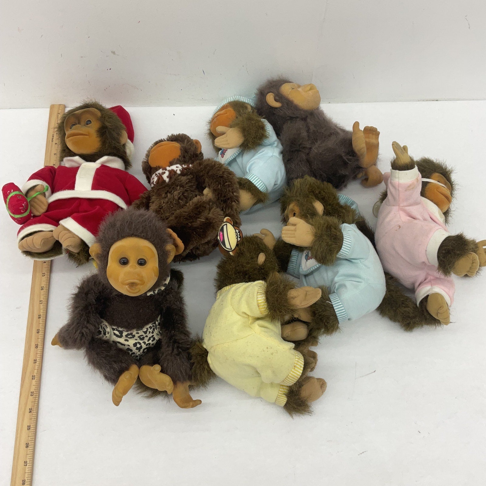 5lb Hosung Little Monkey Lost & Others Flocked Face Monkey Chimp Plush Dolls LOT - Warehouse Toys