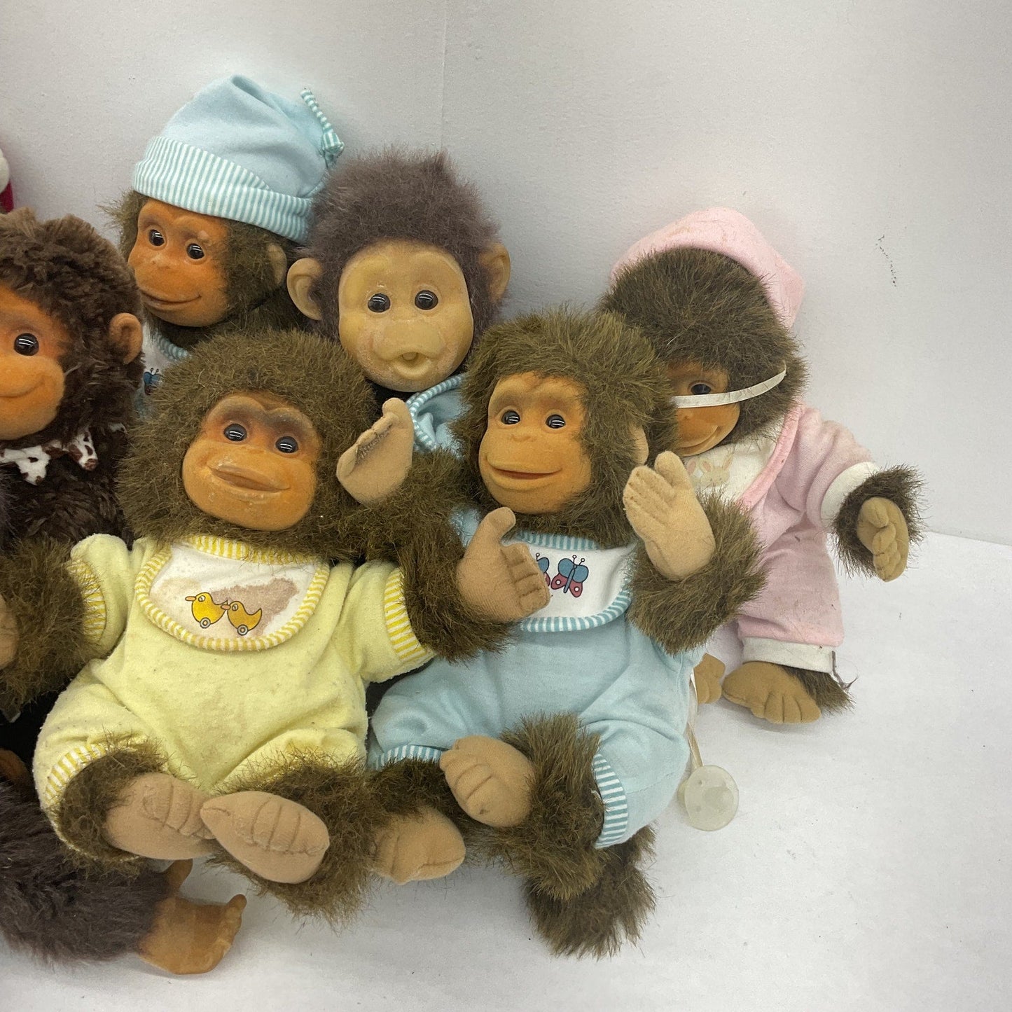 5lb Hosung Little Monkey Lost & Others Flocked Face Monkey Chimp Plush Dolls LOT - Warehouse Toys