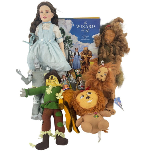6 LB Mixed Lot Wizard of Oz Dorothy Cowardly Lion Book Dolls Plush Toys Preowned - Warehouse Toys