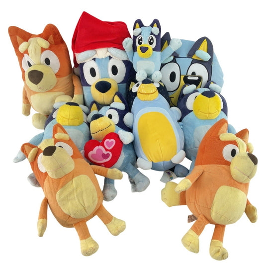 6lbs Lot Bluey Plush Toys Stuffed Animals Blue Heeler Dog Bandit Chilli Preowned - Warehouse Toys