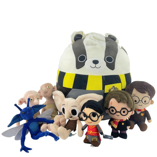 7+ LB Lot Harry Potter Stuffed Plush Toys Hufflepuff Squishmallow Dobby Preowned - Warehouse Toys