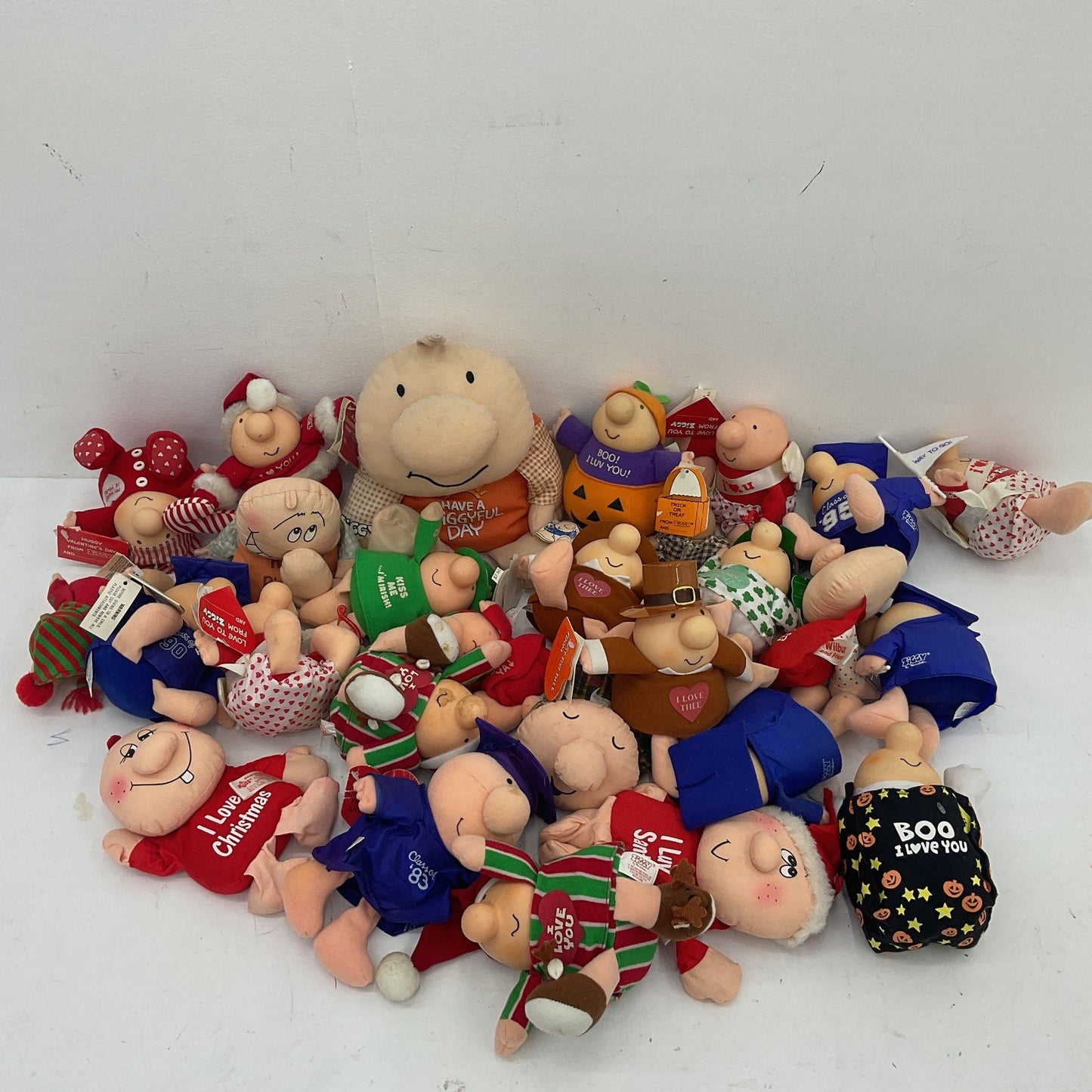 7 lbs American Greetings Vintage Ziggy Comic Stuffed Animals Plush Dolls LOT - Warehouse Toys