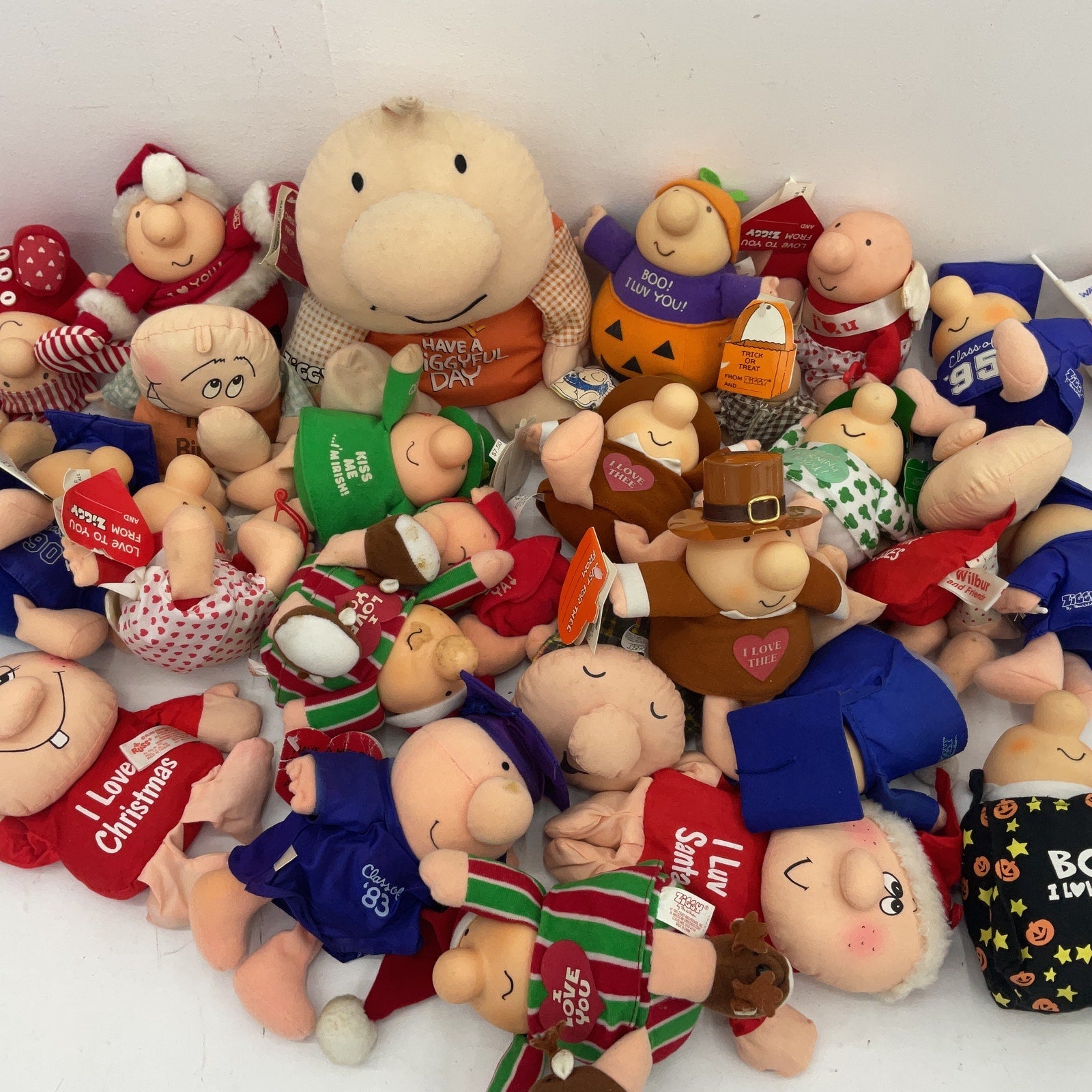 7 lbs American Greetings Vintage Ziggy Comic Stuffed Animals Plush Dolls LOT - Warehouse Toys