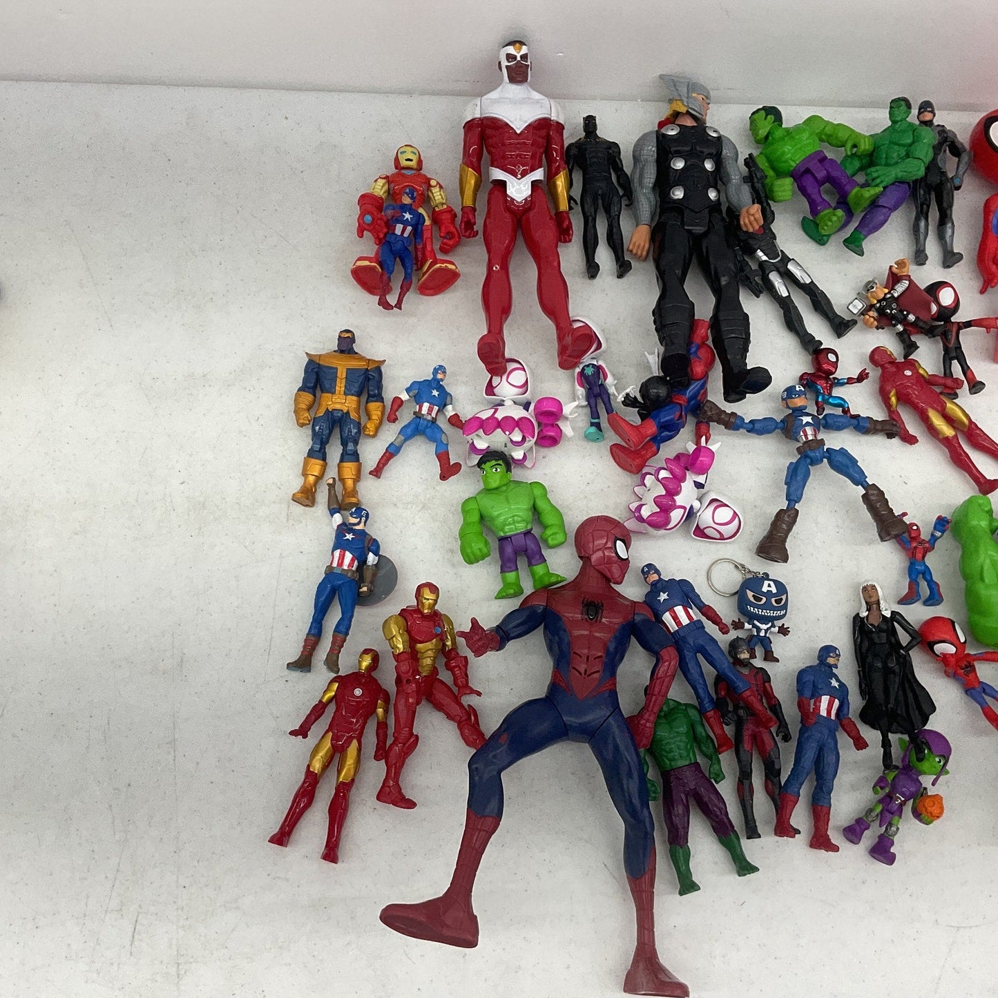 7+ LBs Mixed Lot Marvel Super Hero Action Figures Toys Spiderman Hulk Preowned - Warehouse Toys