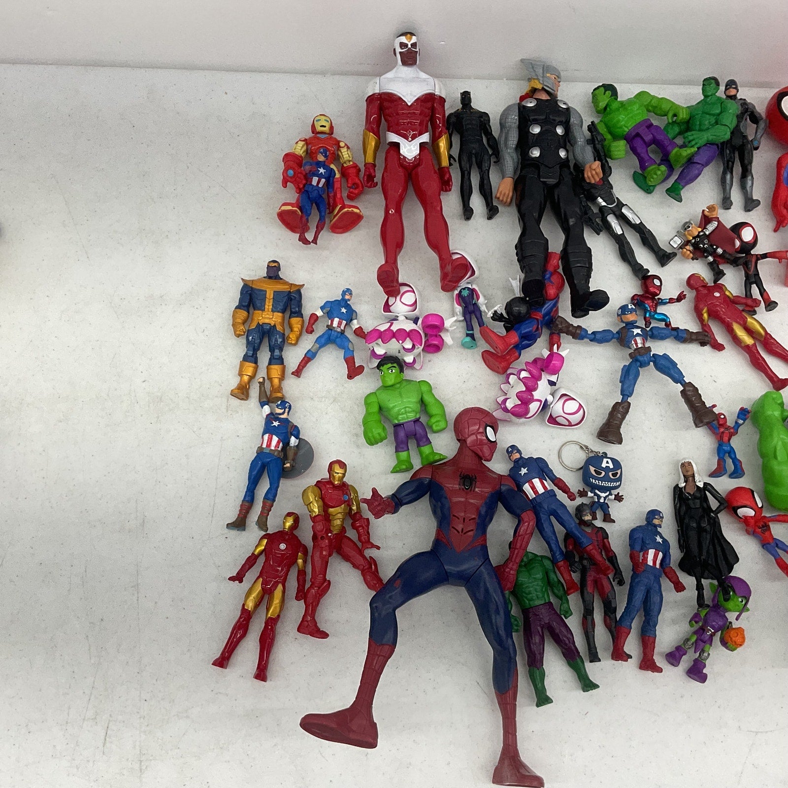7+ LBs Mixed Lot Marvel Super Hero Action Figures Toys Spiderman Hulk Preowned - Warehouse Toys