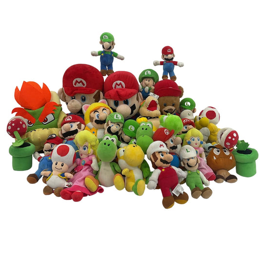 Mixed Preowned LOT Nintendo Super Mario 13 lbs Plush Dolls Pirahna Plant Bowser