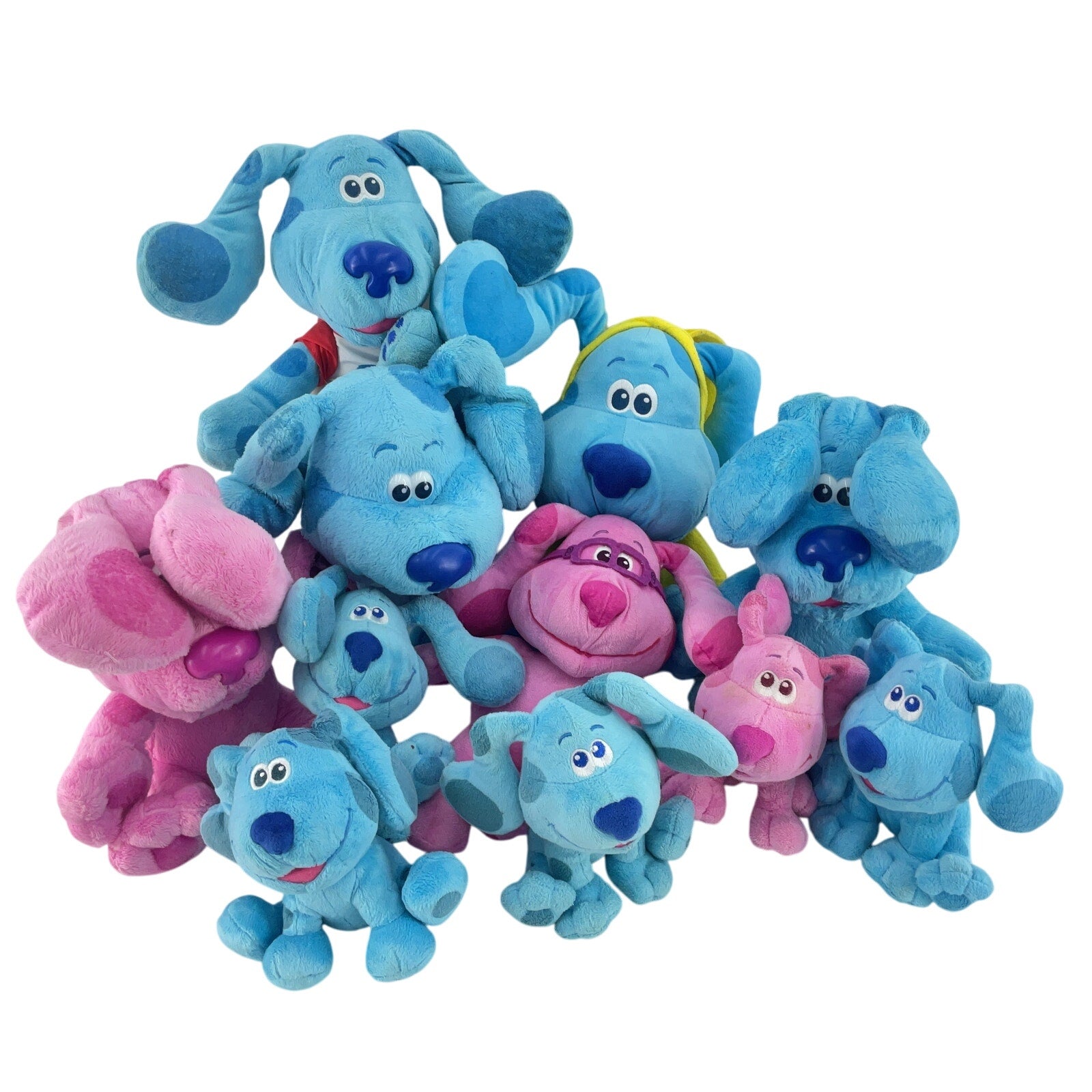 7lbs Lot Nickelodeon Blue’s Clues Magenta Dogs Plush Stuffed Animals Preowned - Warehouse Toys