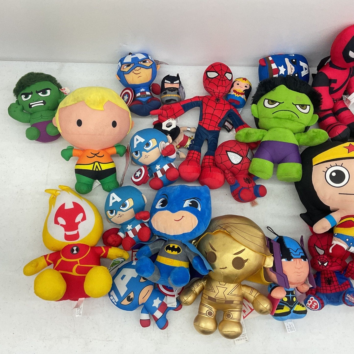 8+ LB Mixed Lot Marvel DC Super Hero Plush Stuffed Toys Batman Hulk Pre - Owned - Warehouse Toys