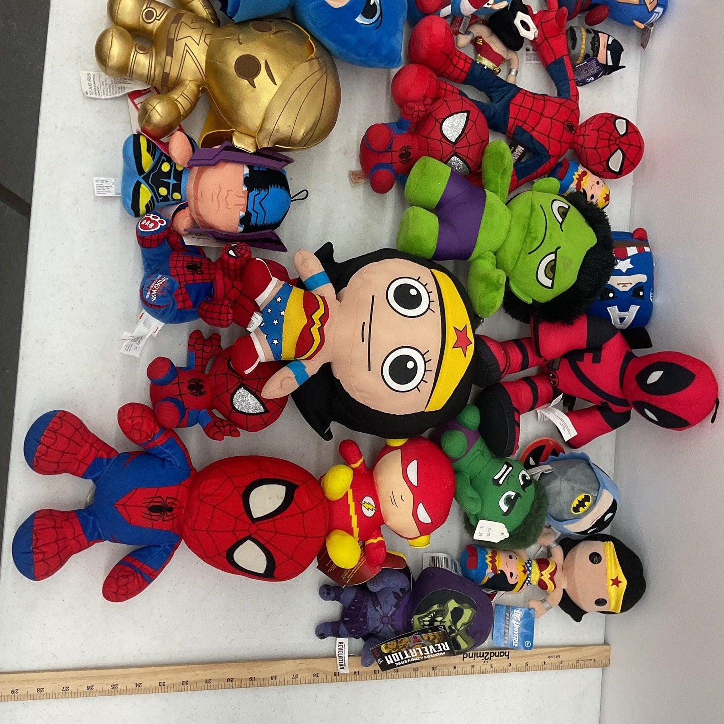 8+ LB Mixed Lot Marvel DC Super Hero Plush Stuffed Toys Batman Hulk Pre - Owned - Warehouse Toys