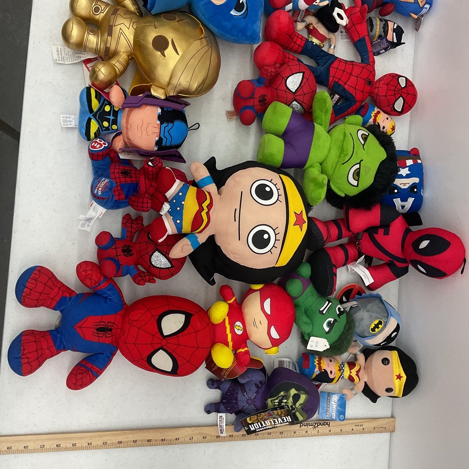 8+ LB Mixed Lot Marvel DC Super Hero Plush Stuffed Toys Batman Hulk Pre - Owned - Warehouse Toys