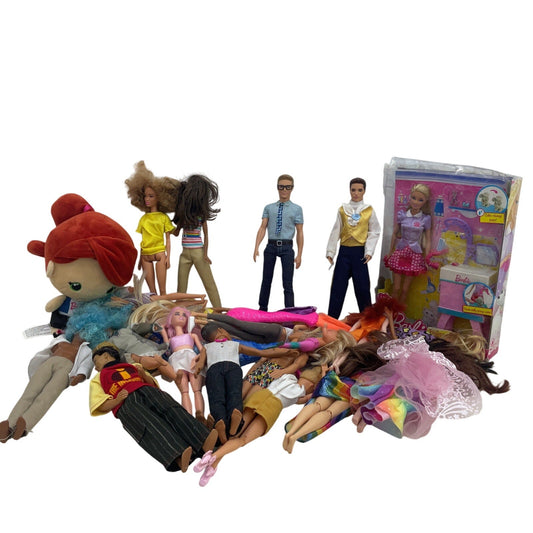 8 lbs LOT Mixed Loose Preowned Mattel Barbie & Others Fashion Play Dolls - Warehouse Toys