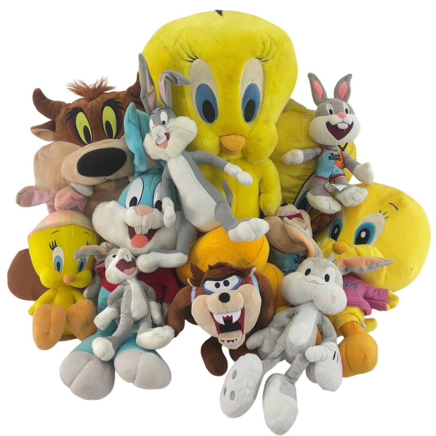 8+ LBs Lot Vintage Looney Tunes Plush Stuffed Animals Bugs Taz Tweety Pre - Owned - Warehouse Toys