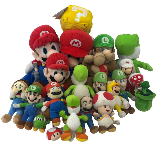 9 lbs Mixed Preowned LOT Nintendo Super Mario Character Plush Dolls Stuffed Toys - Warehouse Toys