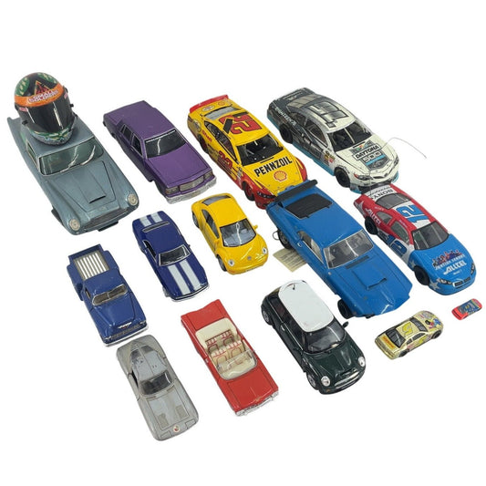9lb Mixed Lot Vintage & New Model Race Cars Diecast Toy Vehicles Helmet Preowned - Warehouse Toys