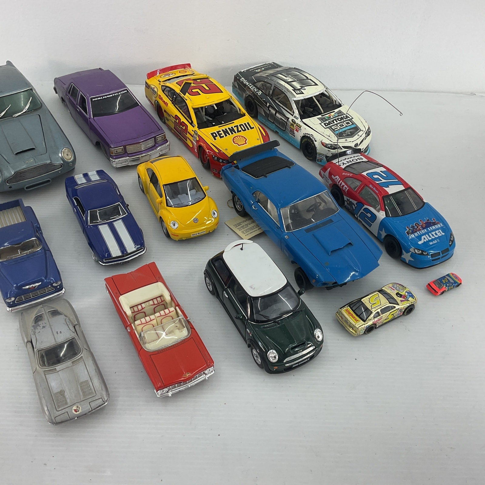 9lb Mixed Lot Vintage & New Model Race Cars Diecast Toy Vehicles Helmet Preowned - Warehouse Toys