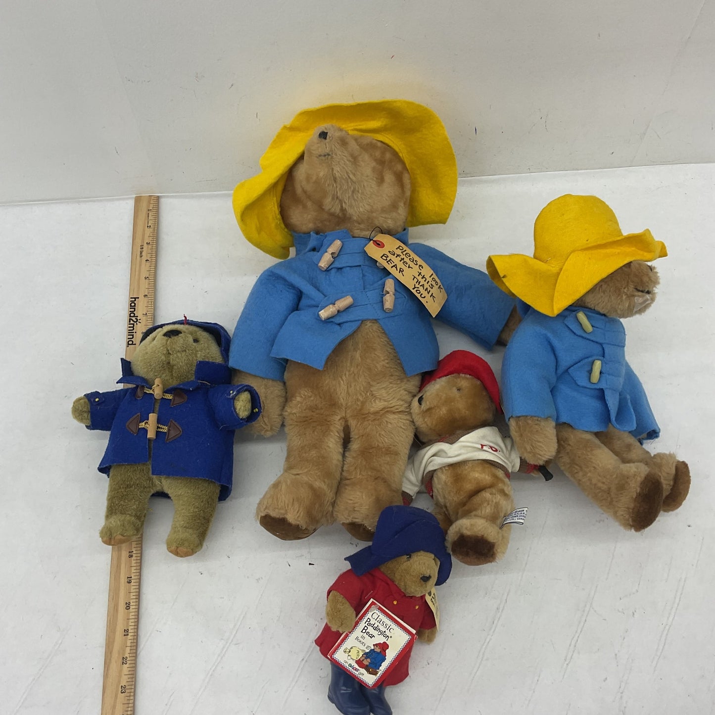 Vintage Paddington Bear Teddy in Raincoat Plush Dolls LOT Mixed Preowned