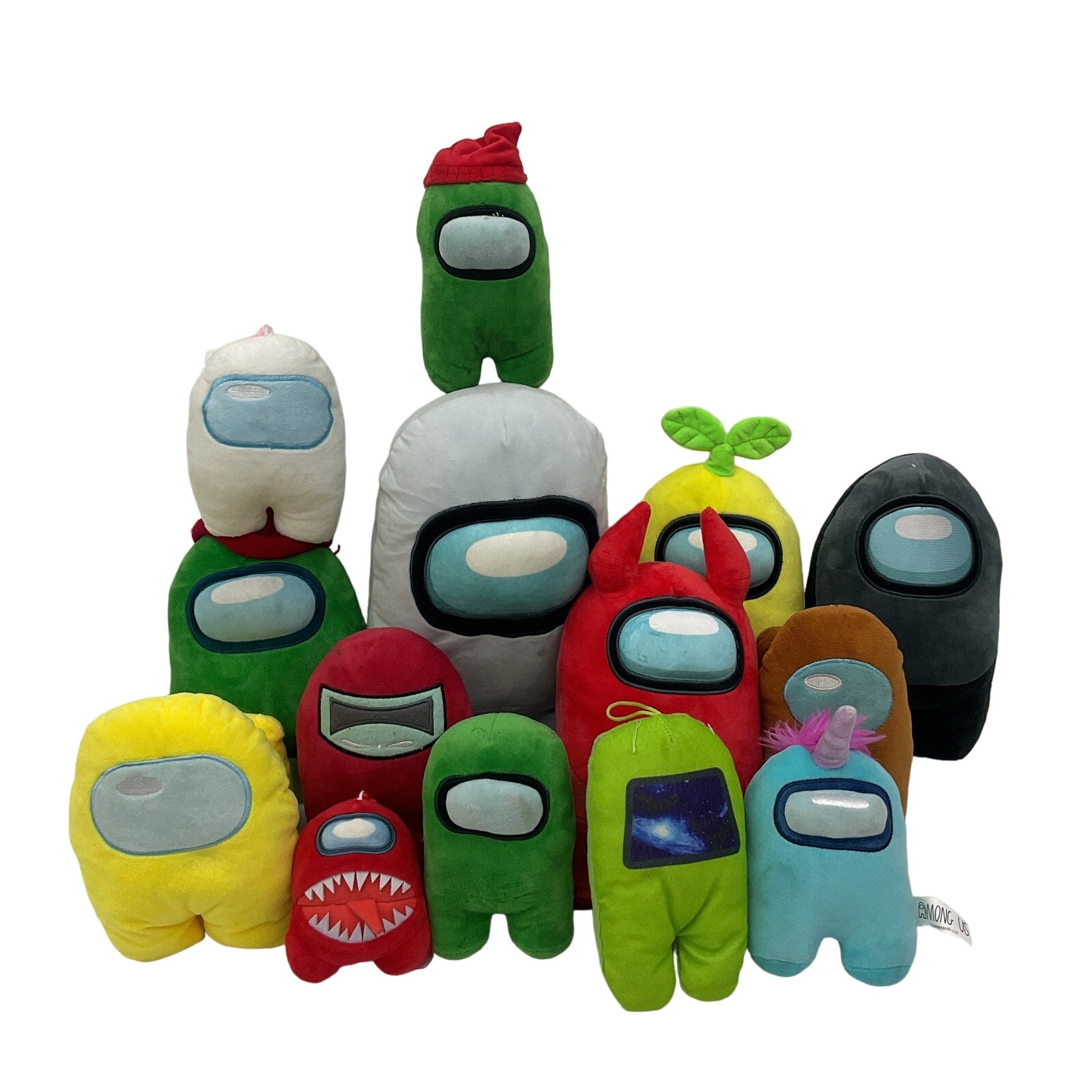 Among Us Plush Toy Multicolor Dolls Red Green White Aliens Space Men Preowned - Warehouse Toys