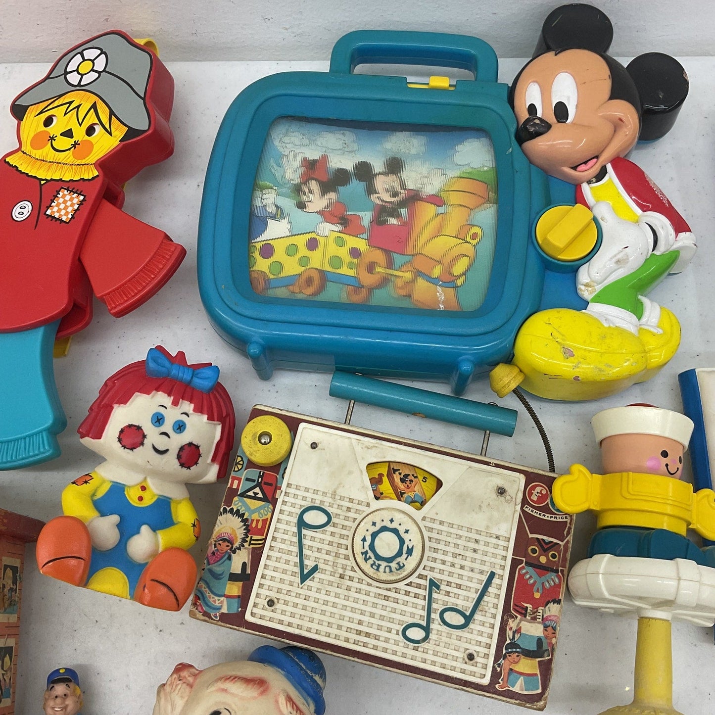 Antique & Vintage Childhood Classic Toys Fisher Price Puppet Clock Clown Books - Warehouse Toys