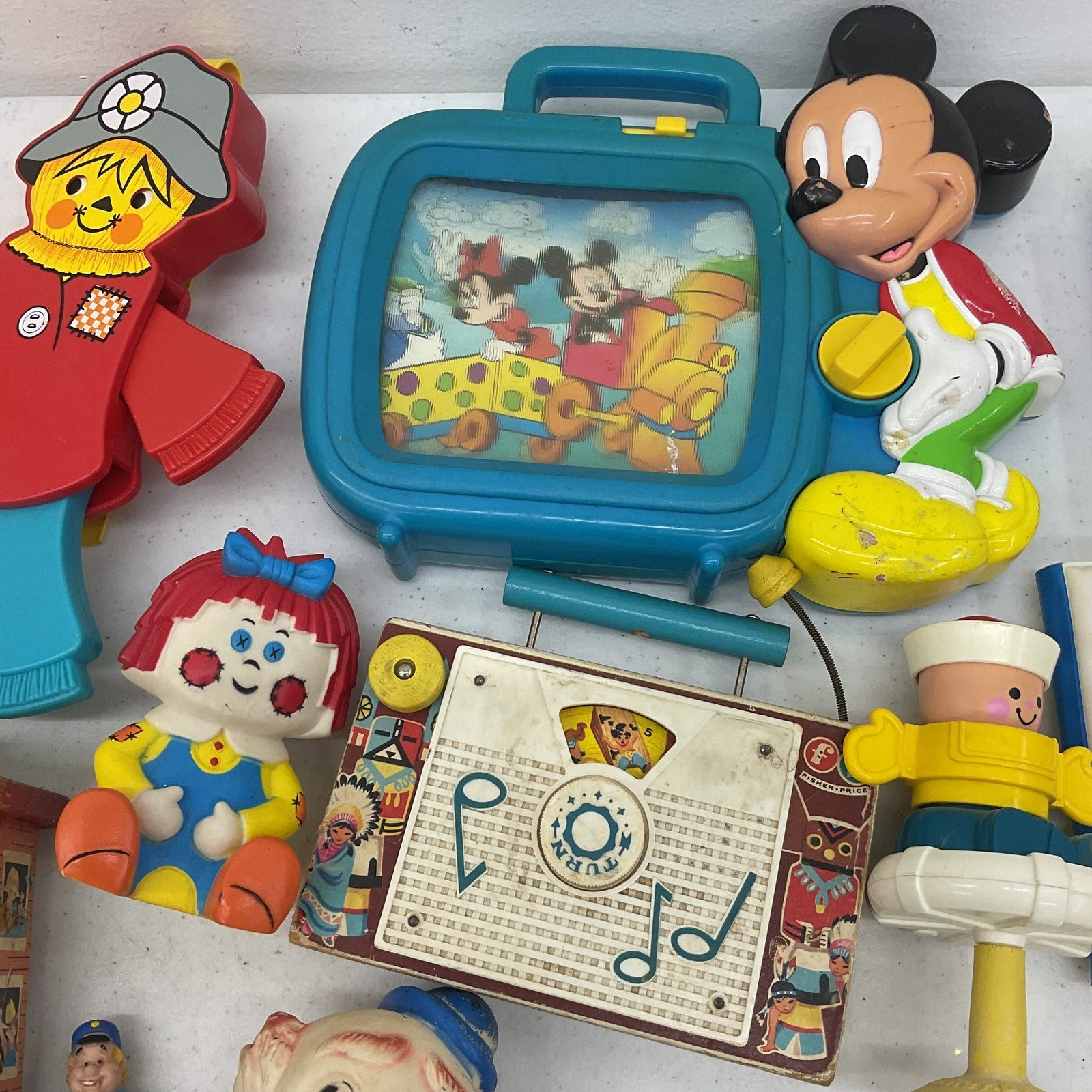 Antique & Vintage Childhood Classic Toys Fisher Price Puppet Clock Clown Books - Warehouse Toys