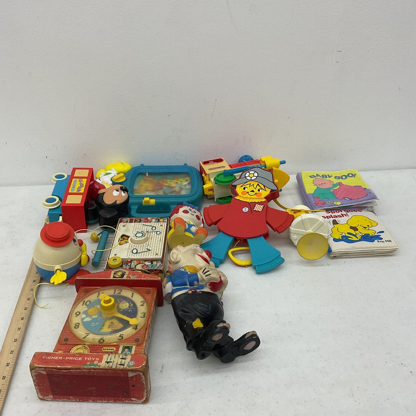 Antique & Vintage Childhood Classic Toys Fisher Price Puppet Clock Clown Books - Warehouse Toys