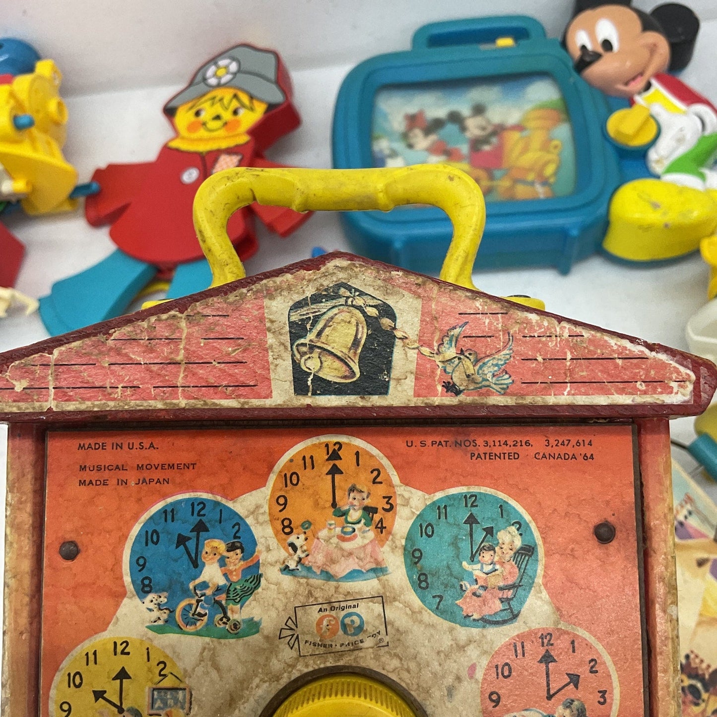 Antique & Vintage Childhood Classic Toys Fisher Price Puppet Clock Clown Books - Warehouse Toys