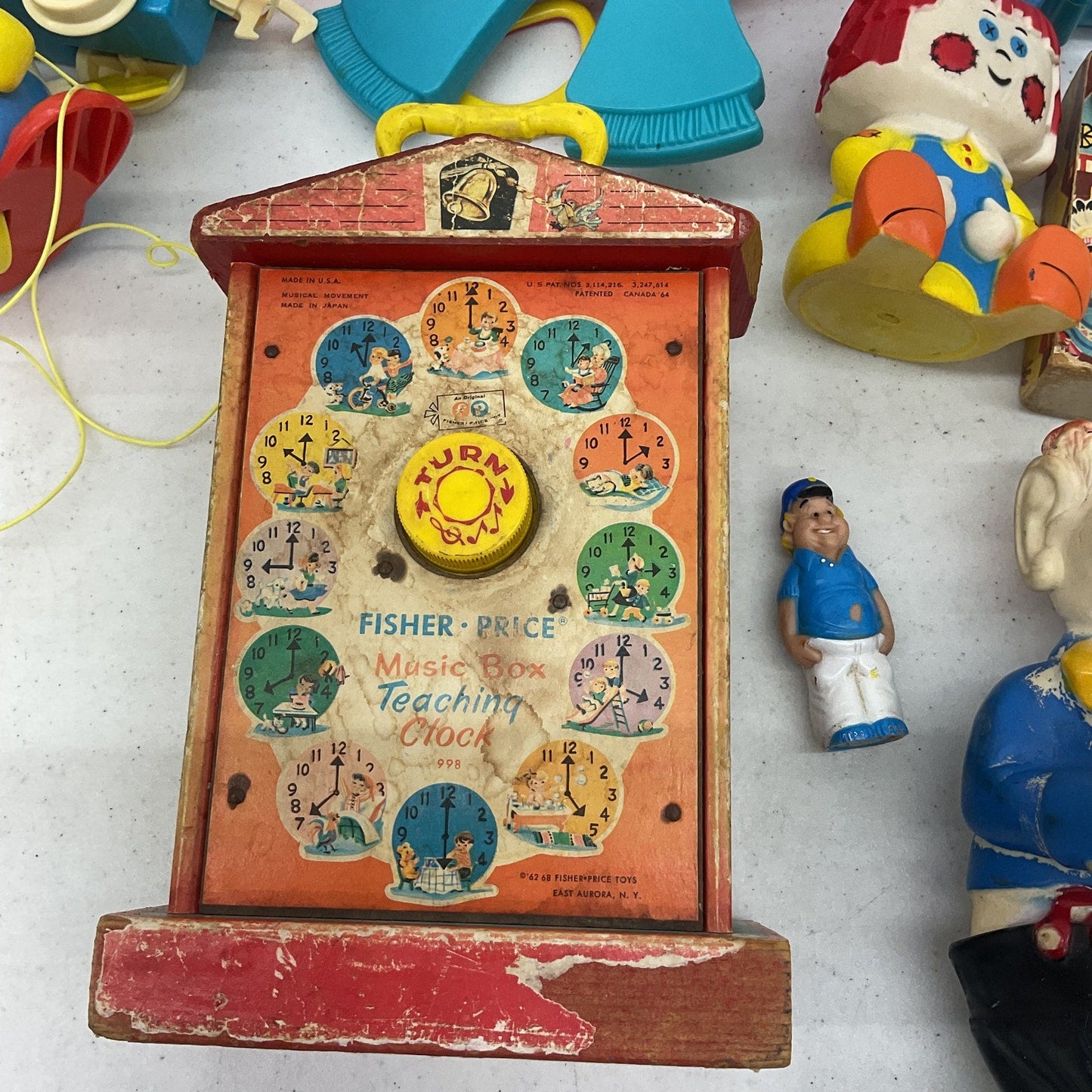 Antique & Vintage Childhood Classic Toys Fisher Price Puppet Clock Clown Books - Warehouse Toys