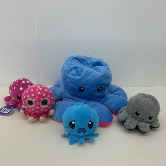 Aquatic Adorable Octopus Sea Creatures LOT Blue Pink Gray Plush Toys Dolls - Warehouse Toys