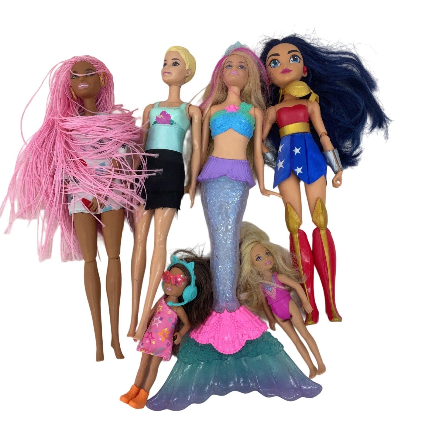 Assorted Fashion Play Dolls Barbie Mattel Wonder Woman Mixed Preowned - Warehouse Toys