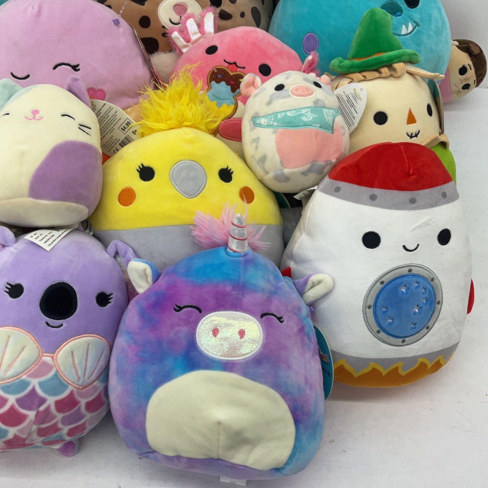 Assorted Mix LOT 12 lbs Squishmallow Soft Character Plush Stuffed Toys Preowned - Warehouse Toys