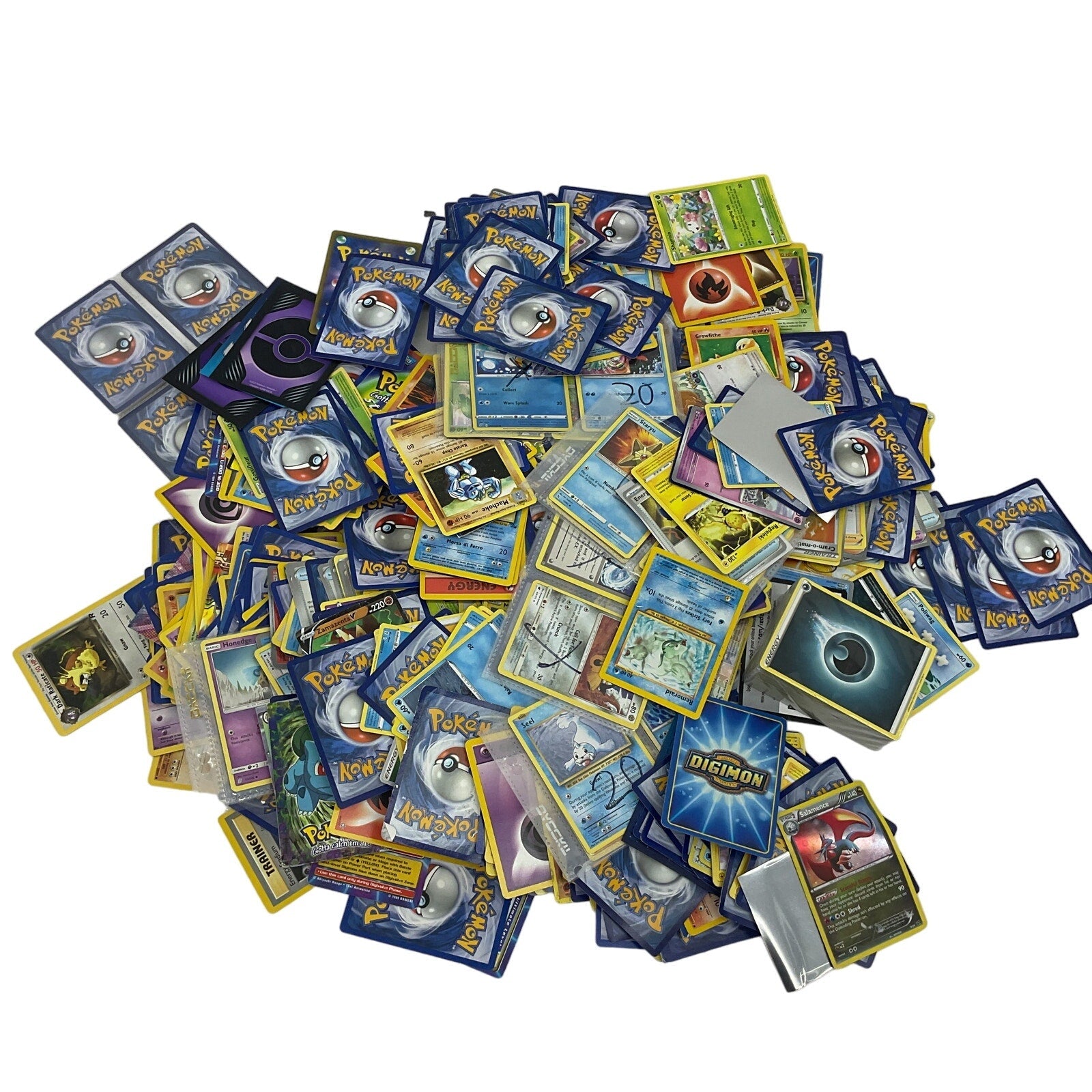 Assorted Mixed Pokemon TCG Digimon Collectible Playing Trading Cards Preowned - Warehouse Toys