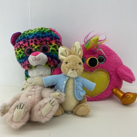 Assorted Plush TY Rainbow Cheetah Backpack Peter Rabbit Shimmeez Boyds Bear - Warehouse Toys