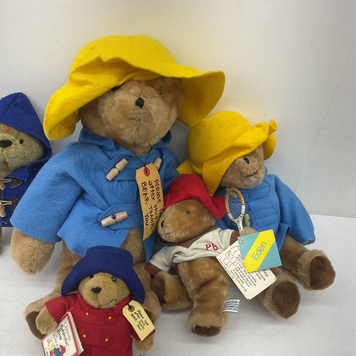 Vintage Paddington Bear Teddy in Raincoat Plush Dolls LOT Mixed Preowned