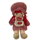 Vintage Etone 1981 Red Haired Rag Dolly Plush Doll in Cherry Gingham Dress CUTE!