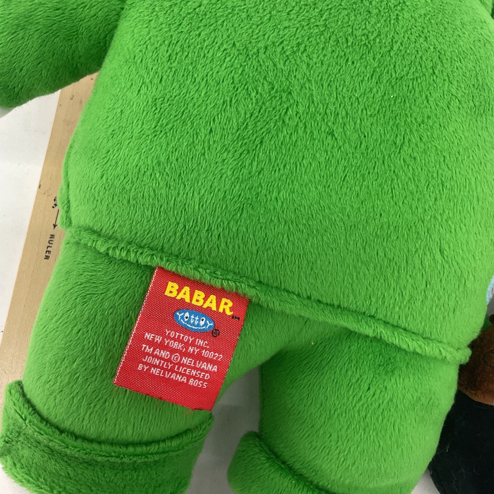 Babar Elephant Character Plush in Green Outfit & Braves Mini Player Plush - Warehouse Toys